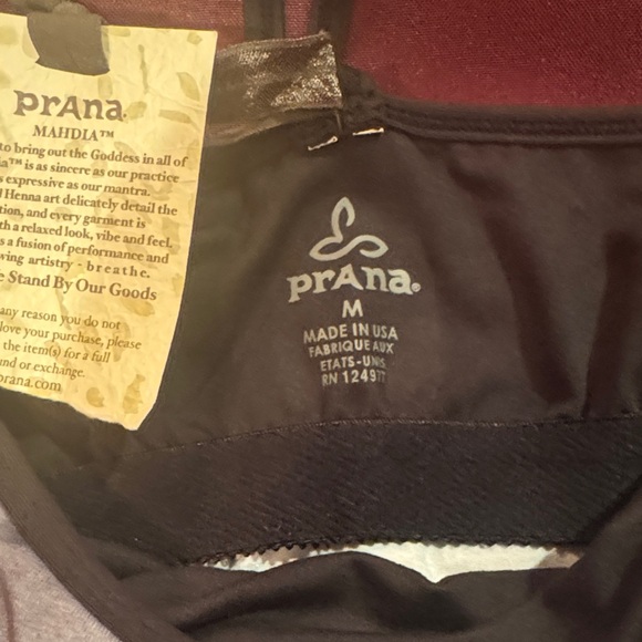 Prana Mahdia V-next Tank Top Black and Gray with Delicate Design - Size M - Picture 8 of 14
